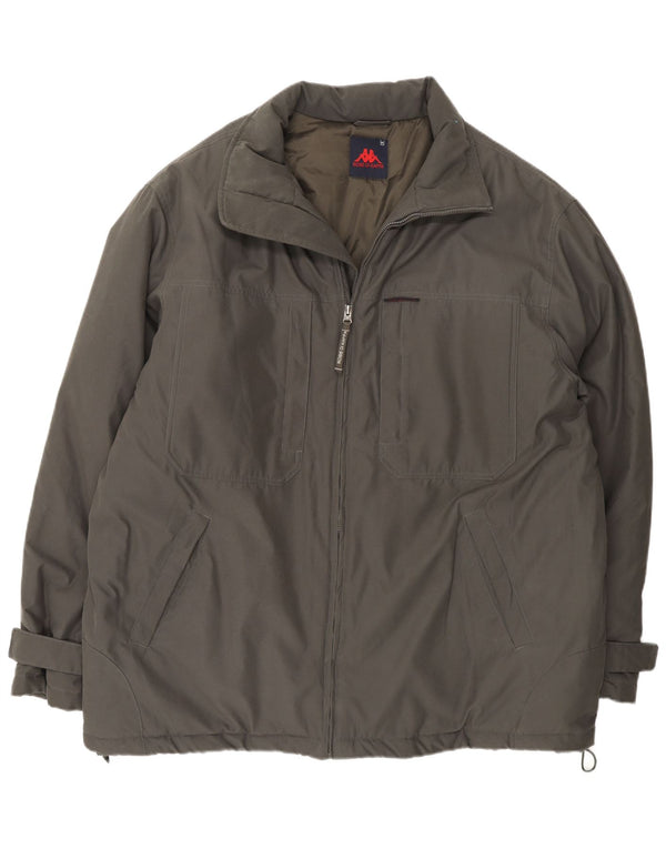 Kappa Herre Windbreaker Jacket UK 42 XL Khaki Polyamid