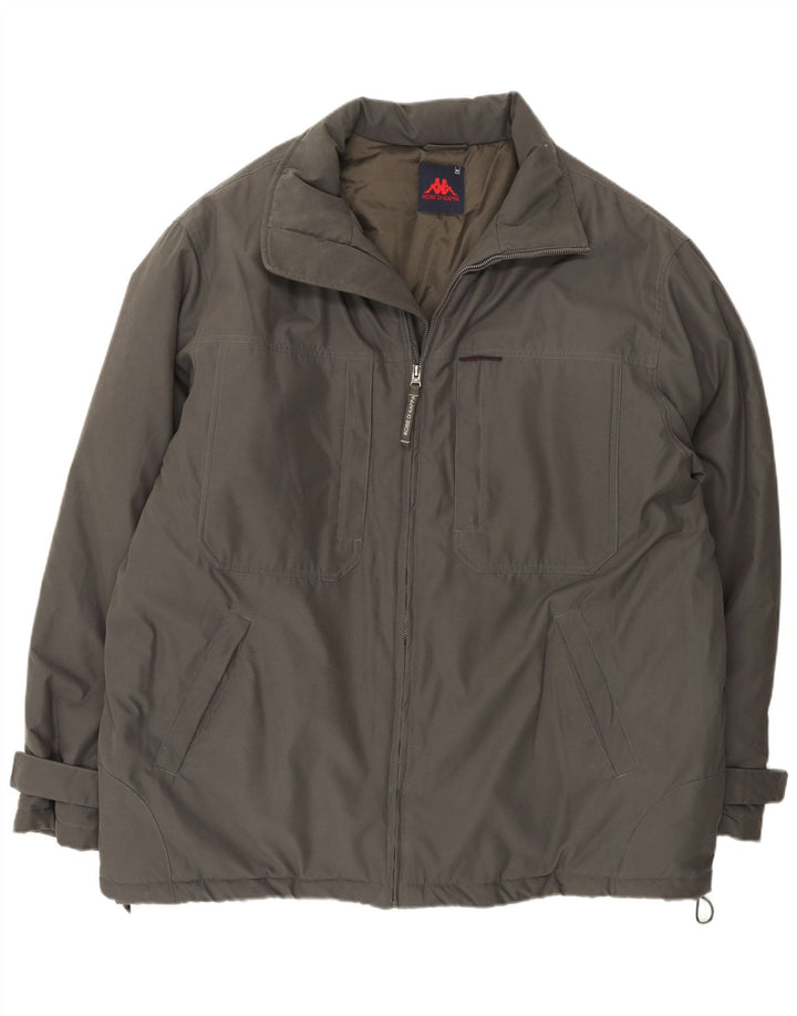 Kappa Herre Windbreaker Jacket UK 42 XL Khaki Polyamid