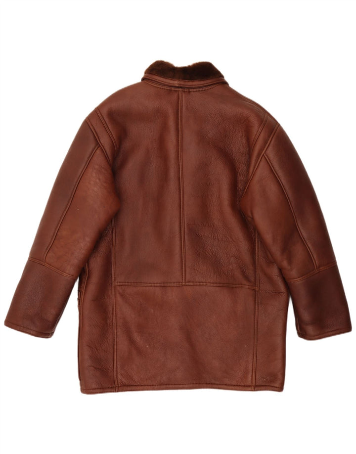 Zenith Mens Shearling Jacket UK 42 XL Brown Sheepskin