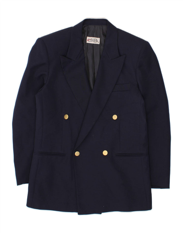 VINTAGE Womens Double Breasted Blazer Jacket IT 44 Medium Navy Blue Vintage Vintage and Second-Hand Vintage from Messina Hembry 