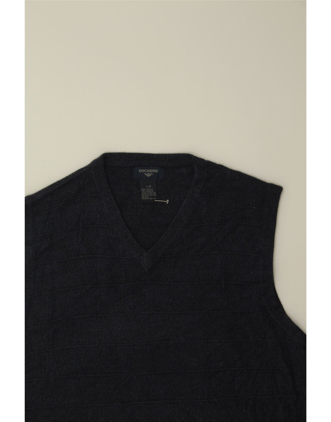 DOCKERS Mens Vest Tank Top Large Navy Blue Acrylic Vintage Dockers and Second-Hand Dockers from Messina Hembry 