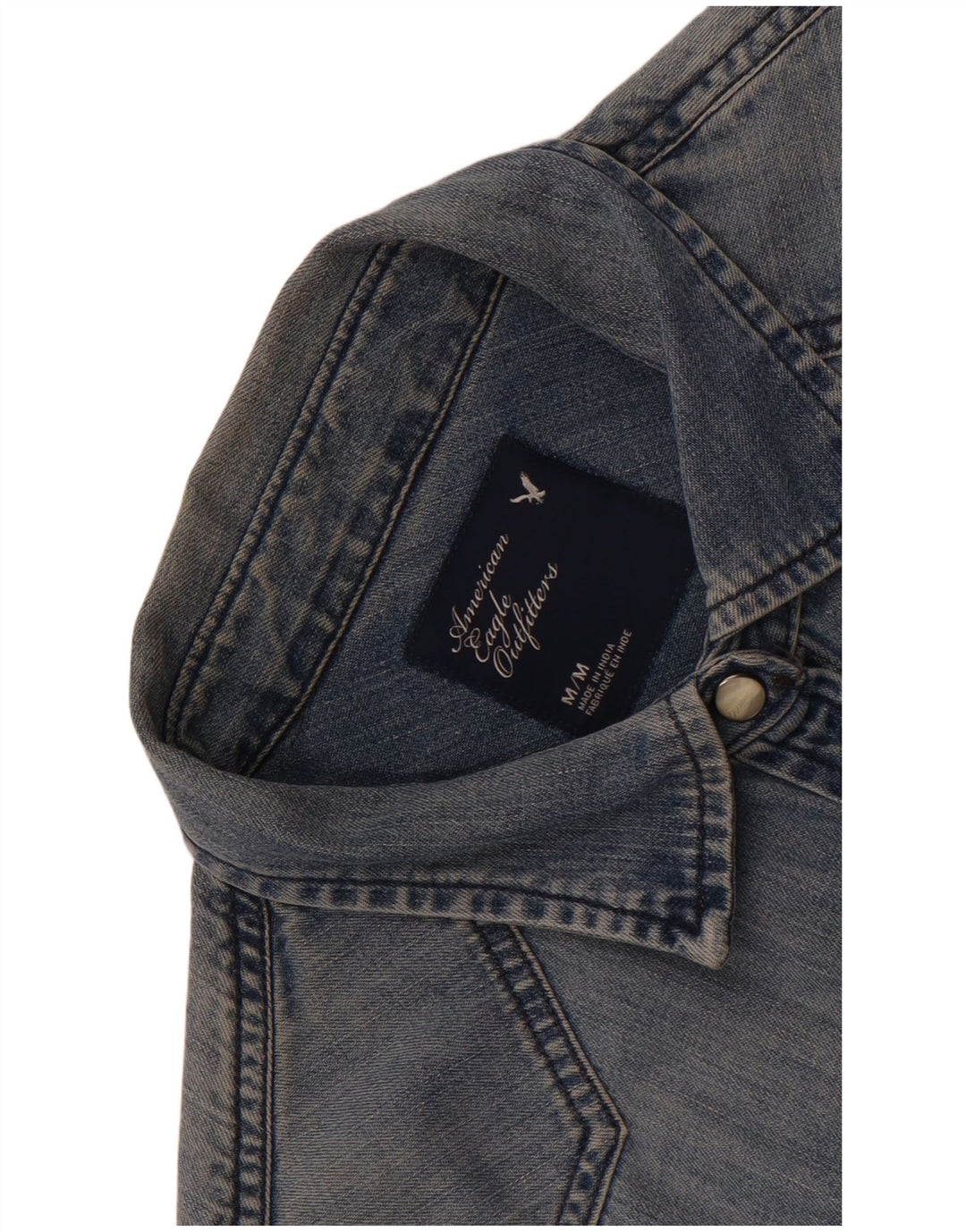 American Eagle Outfitters Dame Denim Shirt UK 14 Medium Blue