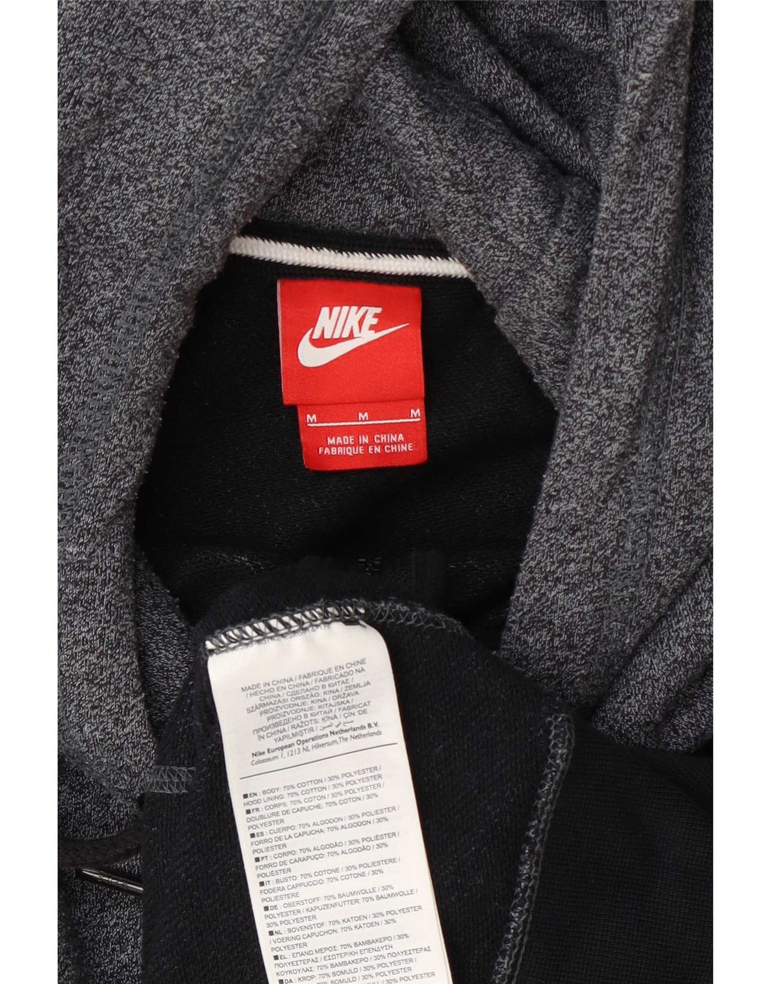 Nike hættetrøje med lynlås til mænd Medium marineblå flækket bomuld