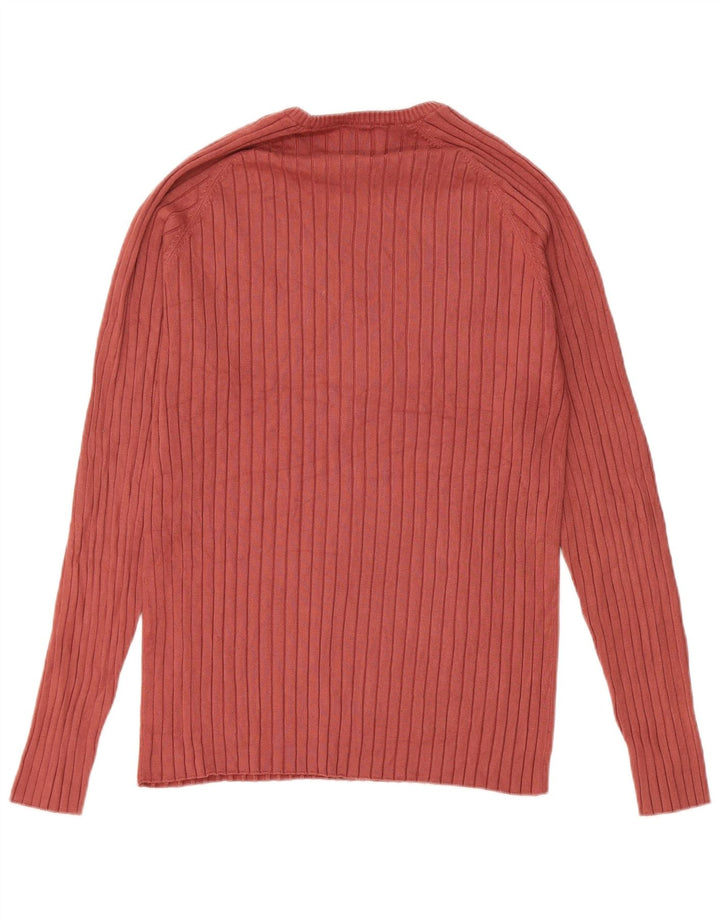 Zara Dame Jumper Sweater UK 14 Stor Rød Viscose
