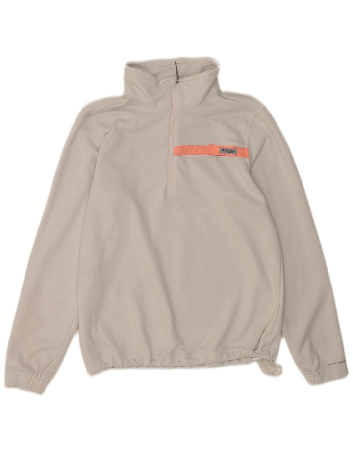 Columbia Sweatshirt med lynlås til mænd, lille grå farveblok polyester