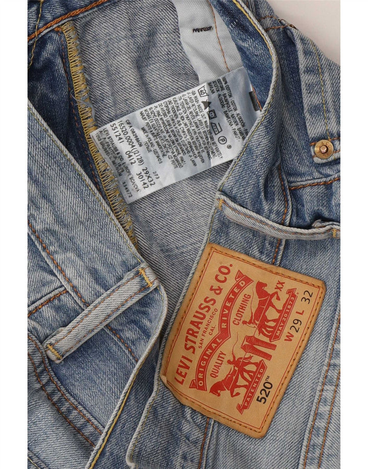 Levi's Herre 520 tilspidsede jeans W29 L32 blå bomuld
