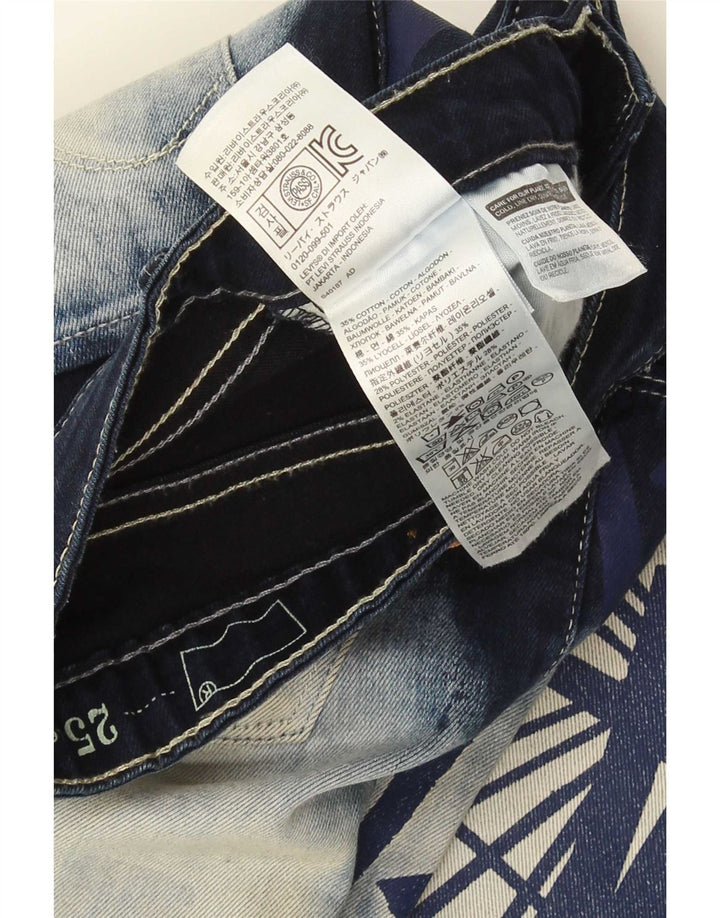 Levi's Skinny Jeans til kvinder W25 L30 blå geometrisk bomuld