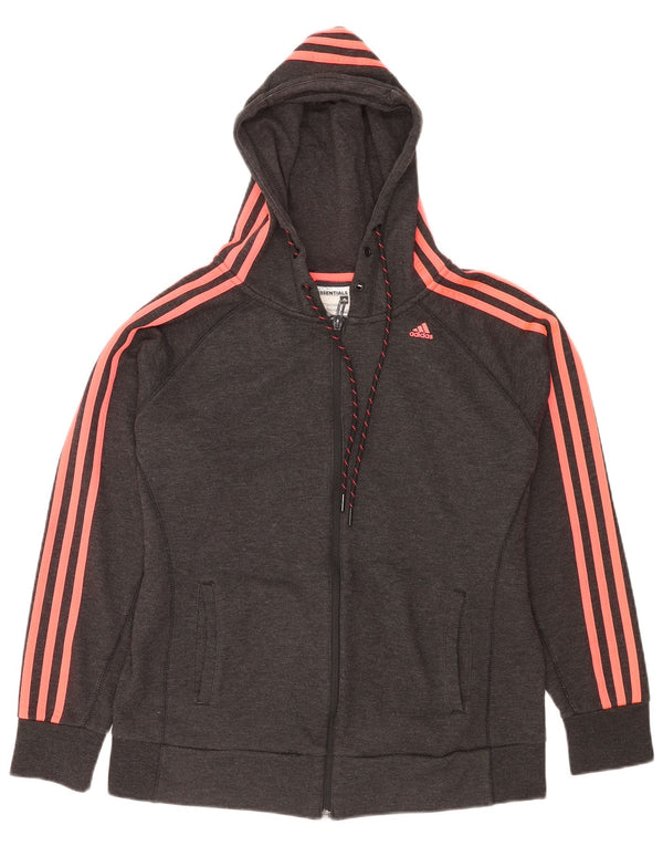 Adidas Dame Climalite Hættetrøje Sweater med lynlås UK 16/18 Stor grå polyester