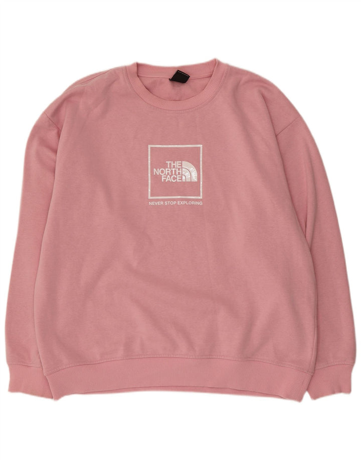 The North Face Dame Grafisk Oversized Sweatshirt Jumper UK 16 Large Pink