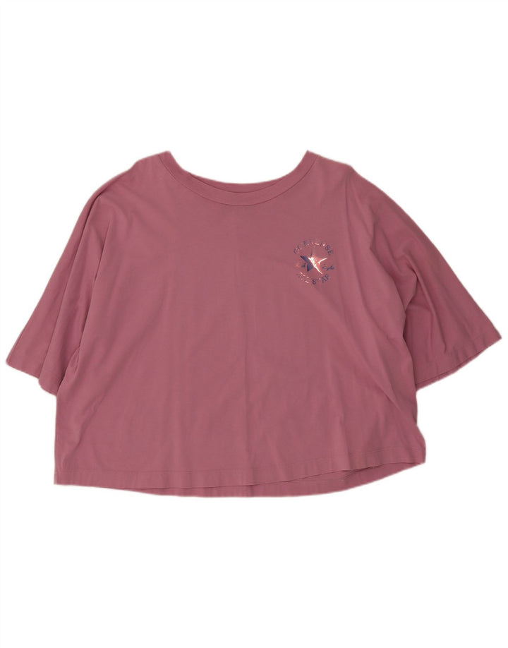 Converse Oversized T-Shirt Top UK 10 Small Pink Bomuld