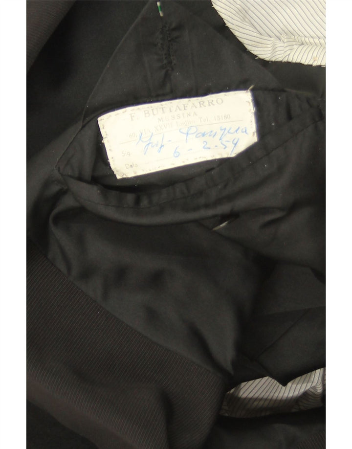 VINTAGE Mens 1 Button Blazer Jacket UK 38 Medium Black Vintage Vintage and Second-Hand Vintage from Messina Hembry 