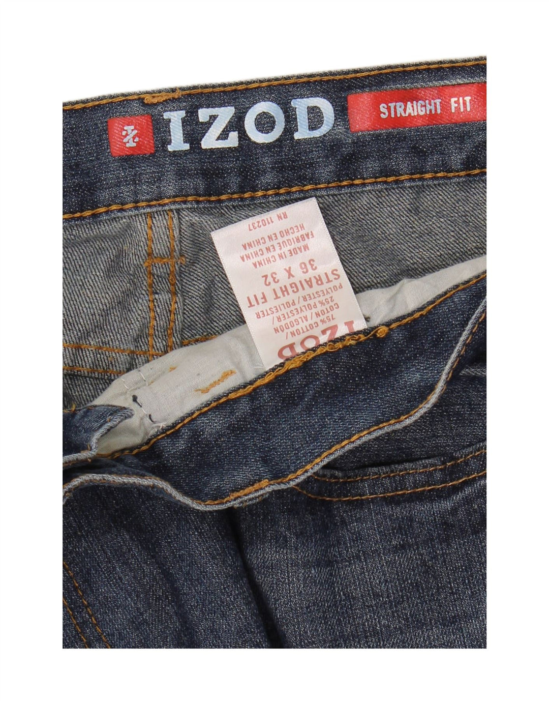 Izod Straight Jeans til mænd W36 L32 blå bomuld