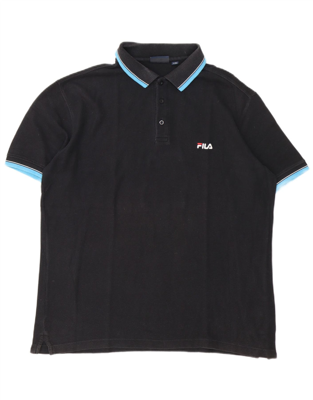 Fila Herre Polo Shirt IT 52 Stor Sort Bomuld