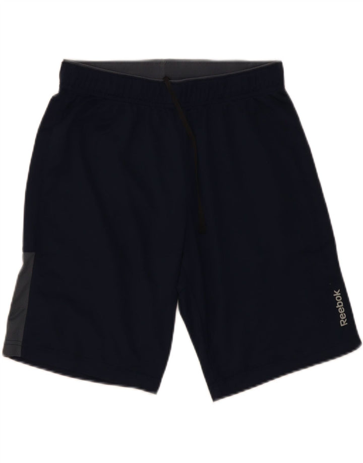 REEBOK Mens Sport Shorts Small Navy Blue Polyester Vintage Reebok and Second-Hand Reebok from Messina Hembry 