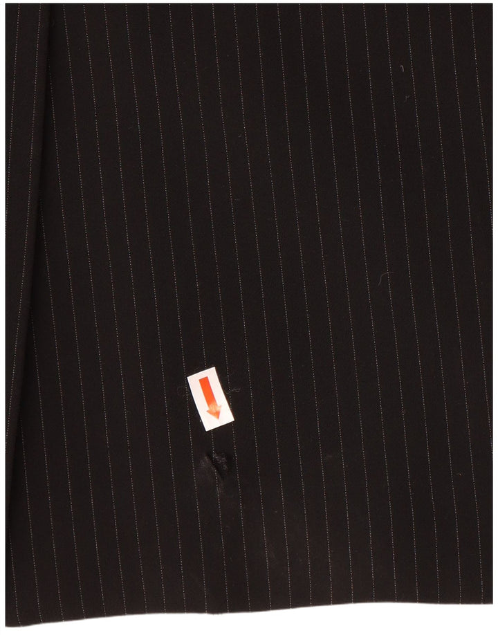 Krizia Dame 2 Button Blazer Jacket IT 46 Large Black Pinstripe