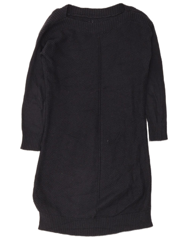 Fat Face Dame Langærmet Jumper Dress UK 10 Small Navy Blue Cotton