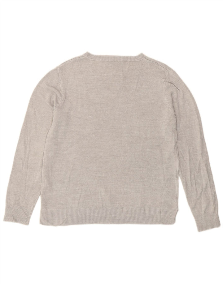 Marks & Spencer Dame sweater med rund hals DK 14 Medium Grå Akryl