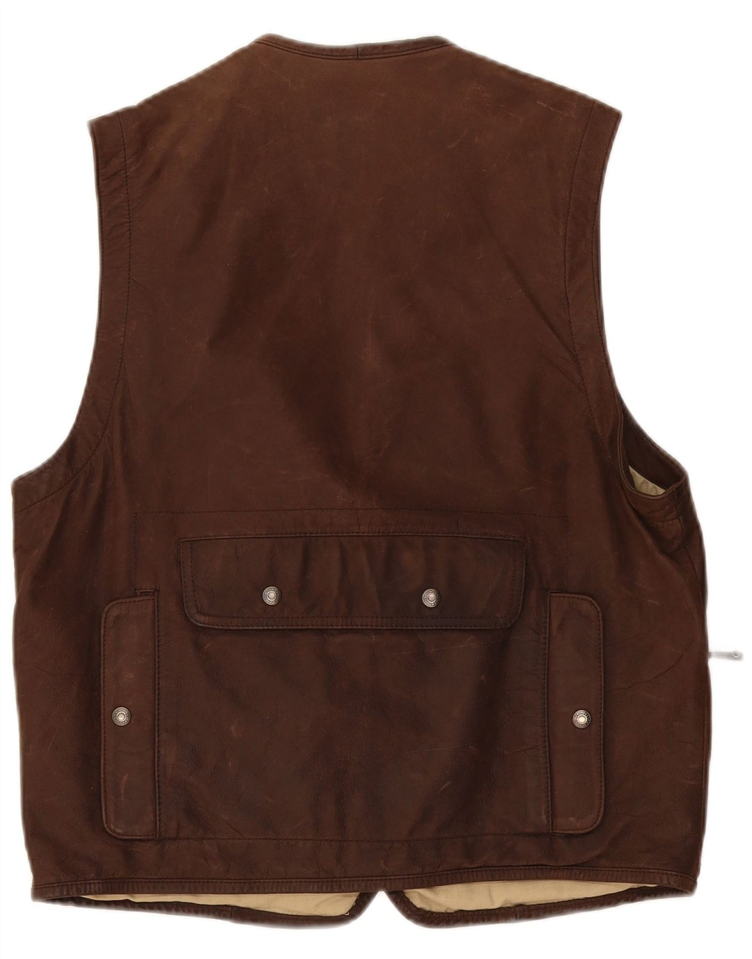 Banana Republic Herre Læder Gilet UK 38 Medium Brun