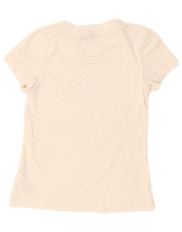 Calvin Klein Jeans Dame Grafisk T-Shirt Top UK 10 Small White Bomuld