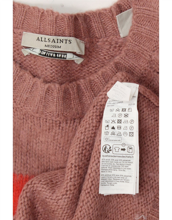 ALL SAINTS Dame sweater med rund hals DK 14 Medium Pink Colourblock
