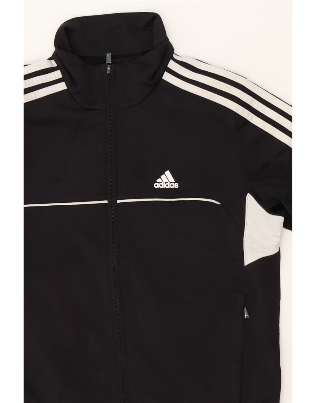 ADIDAS Boys Tracksuit Top Jacket 11-12 Years Black Colourblock Polyester Vintage Adidas and Second-Hand Adidas from Messina Hembry 