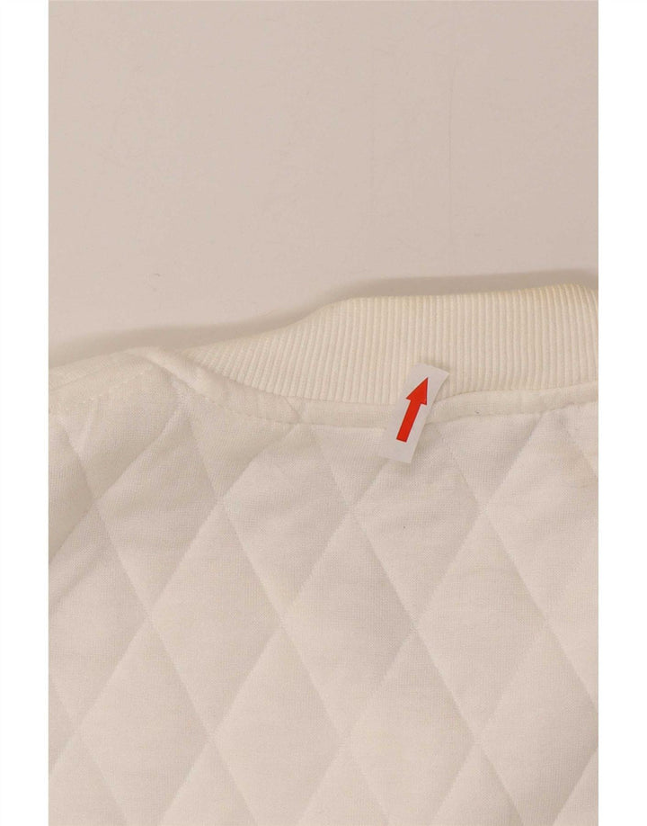Marks & Spencer Quiltet jakke til kvinder UK 14 Stor hvid polyester