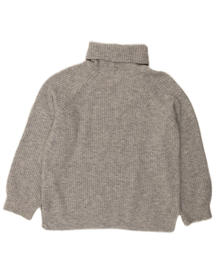 Marks & Spencer Dame Rullehals Sweater UK 14 Medium Grå Akryl