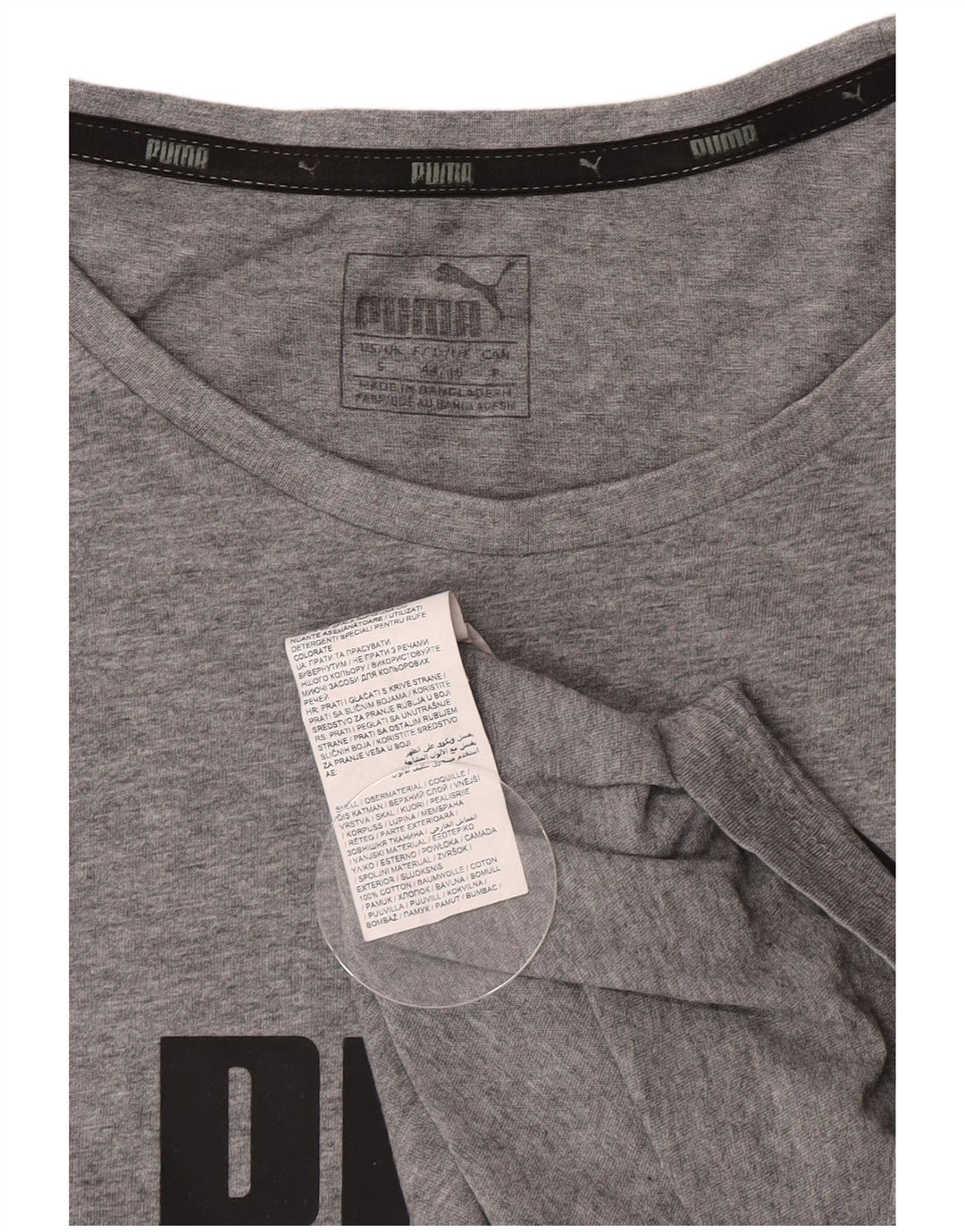 Puma Herre Grafisk T-Shirt Top Lille Grå Bomuld