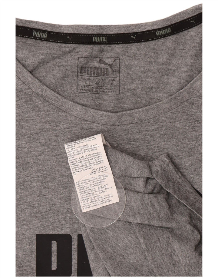 Puma Herre Grafisk T-Shirt Top Lille Grå Bomuld