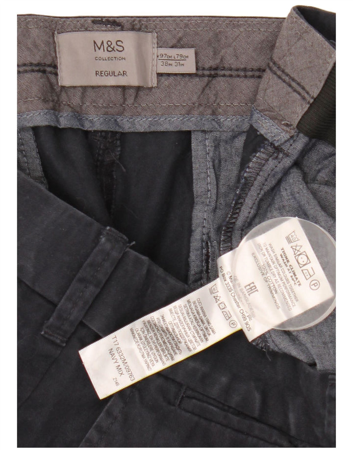 Marks & Spencer Herre Lige almindelige Chinobukser W38 L31 Marineblå