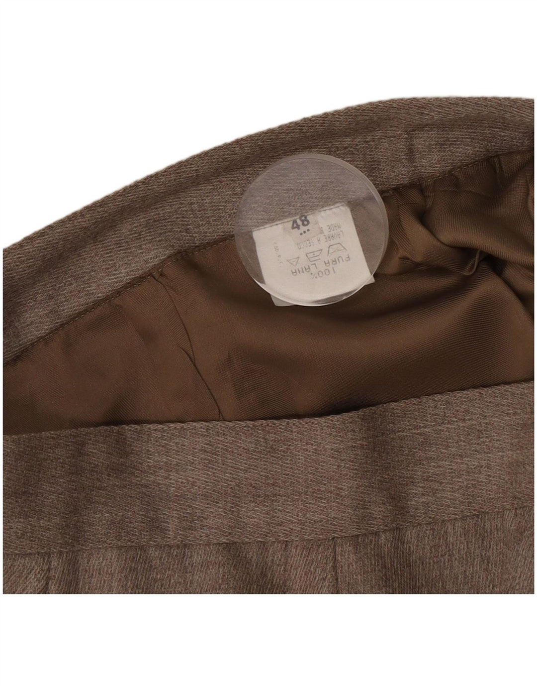 Vintage Kvinders Mini Wrap Nederdel W28 Medium Brun Uld