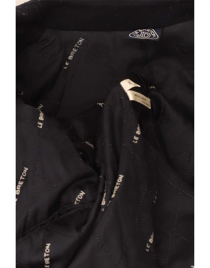 Vintage Dame Dobbeltradet Pea Coat UK 14 Medium Navy Blue Wool