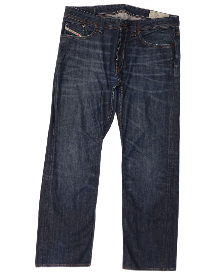 Diesel Herre Larkee Regular Straight Jeans W36 L30 Marineblå Bomuld