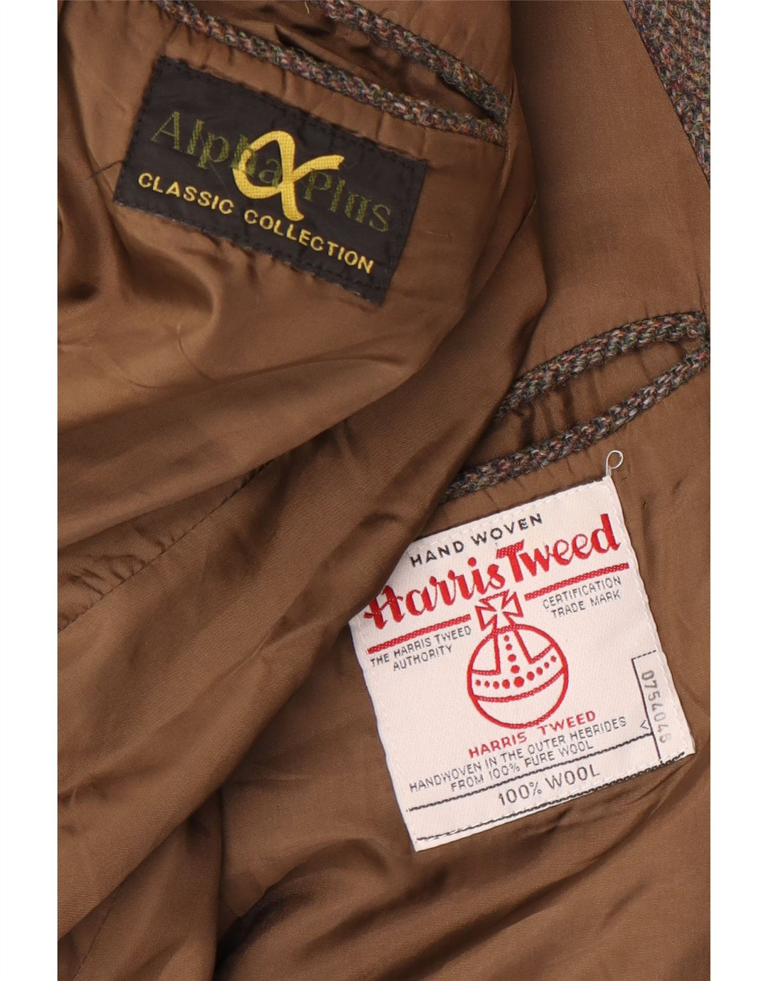 Harris Tweed Herre 2-knaps blazerjakke UK 40 Stor brun sildebensuld