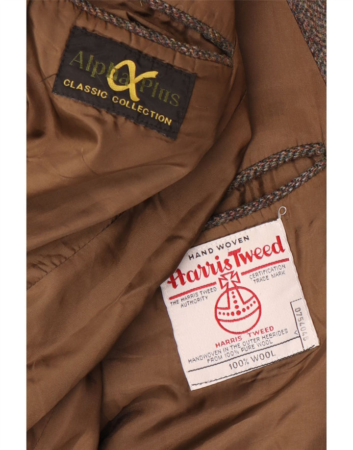 Harris Tweed Herre 2-knaps blazerjakke UK 40 Stor brun sildebensuld