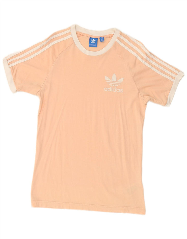 ADIDAS Mens Graphic T-Shirt Top Small Pink Cotton