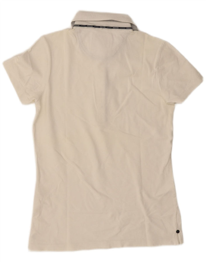 Woolrich Dame Polo Shirt UK 14 Large Off White