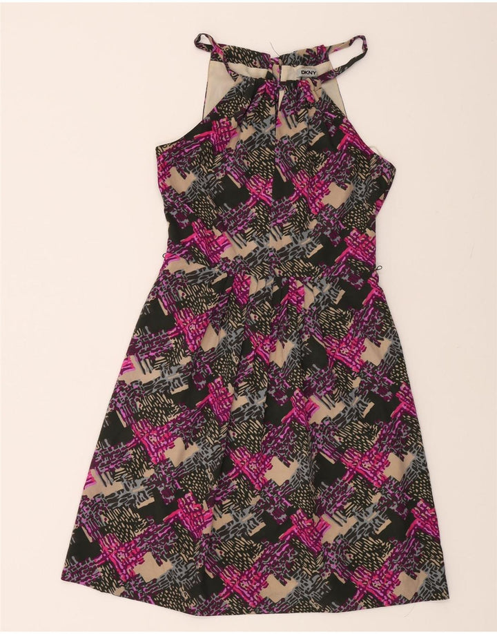 DKNY Womens Abstract Pattern Halter Dress UK 6 XS Multicoloured Polyester Vintage Dkny and Second-Hand Dkny from Messina Hembry 