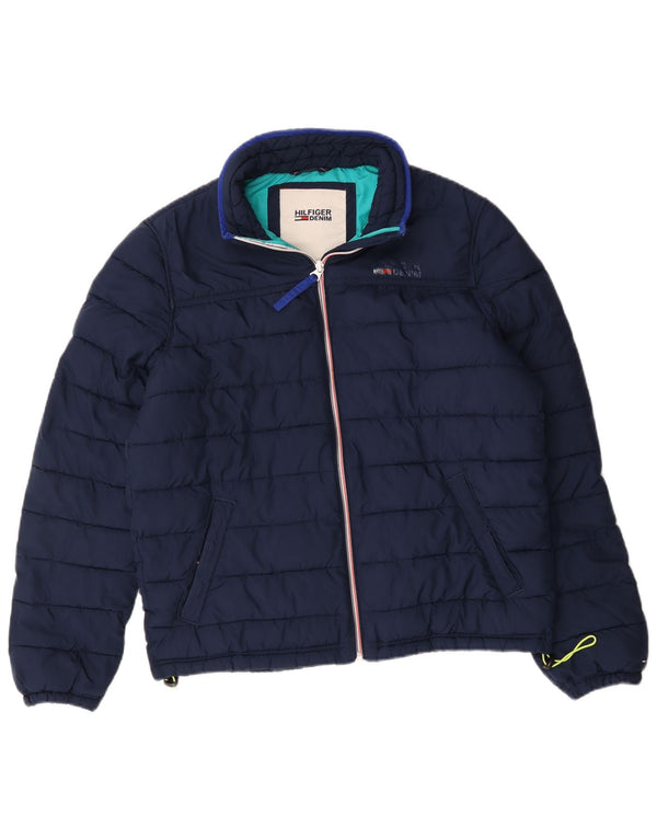 Tommy Hilfiger Herre polstret jakke UK 40 Medium Navy Blue Polyester