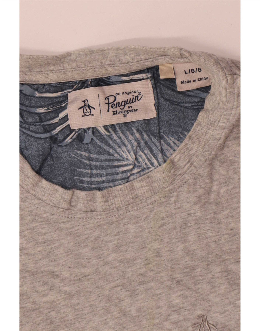 Penguin Herre T-Shirt Top Stor Grå Bomuld