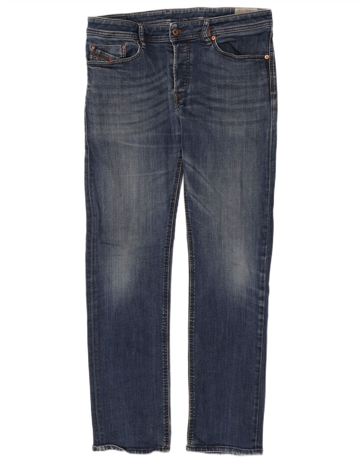 Diesel Herre Waykee Regular Straight Jeans W33 L34 Blå Bomuld