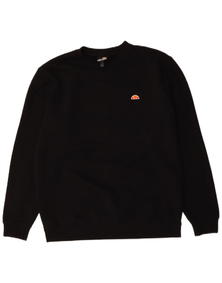 Ellesse Herre Grafisk Sweatshirt Jumper Medium Sort Bomuld