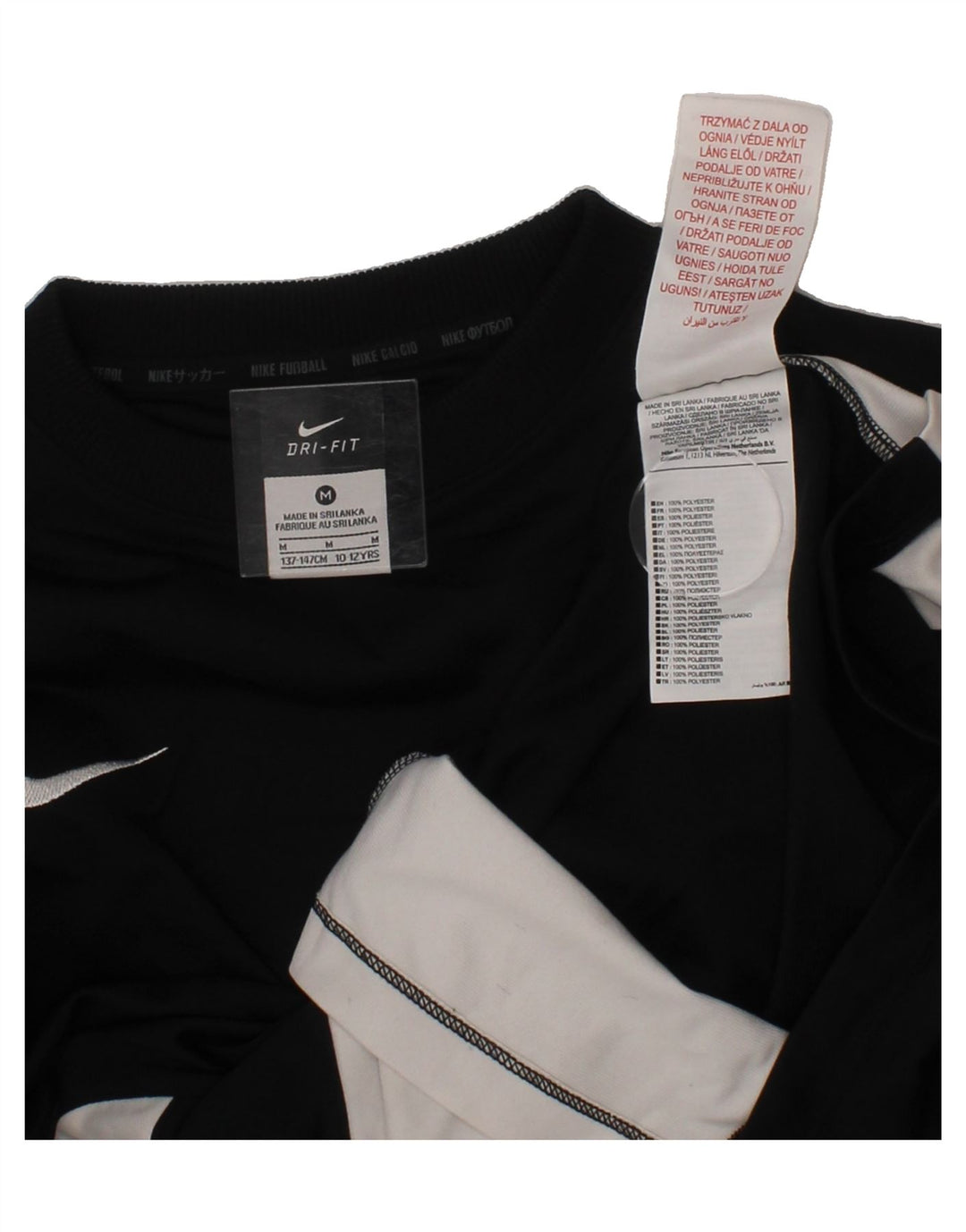 NIKE Boys Dri Fit Top Long Sleeve 10-11 Years Medium  Black Colourblock Vintage Nike and Second-Hand Nike from Messina Hembry 