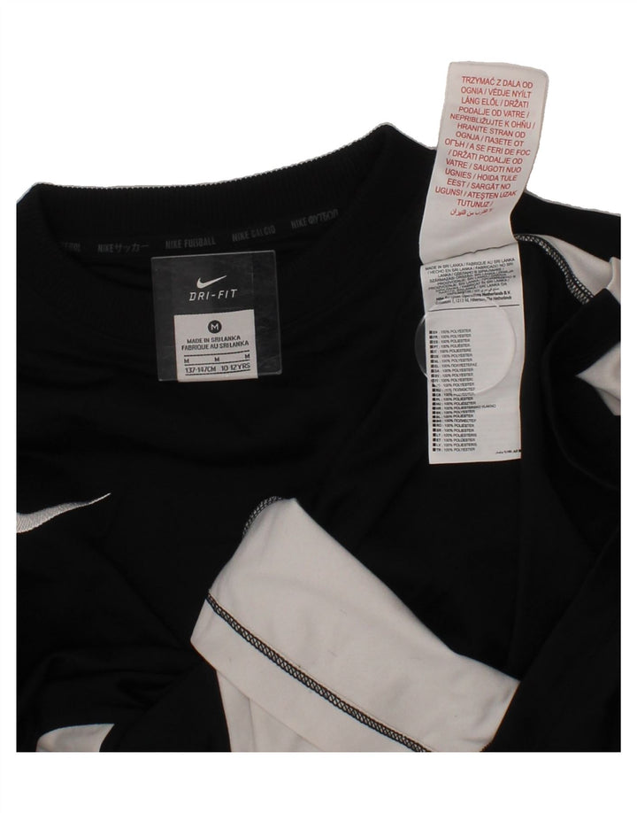 NIKE Boys Dri Fit Top Long Sleeve 10-11 Years Medium  Black Colourblock Vintage Nike and Second-Hand Nike from Messina Hembry 