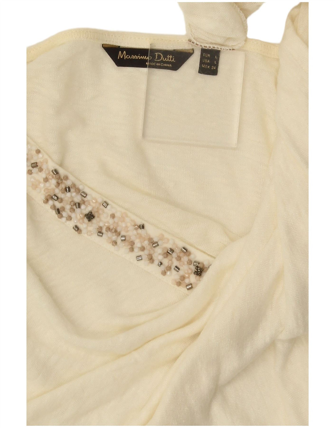 Massimo Dutti Dame T-Shirt Top UK 14 Large Off White