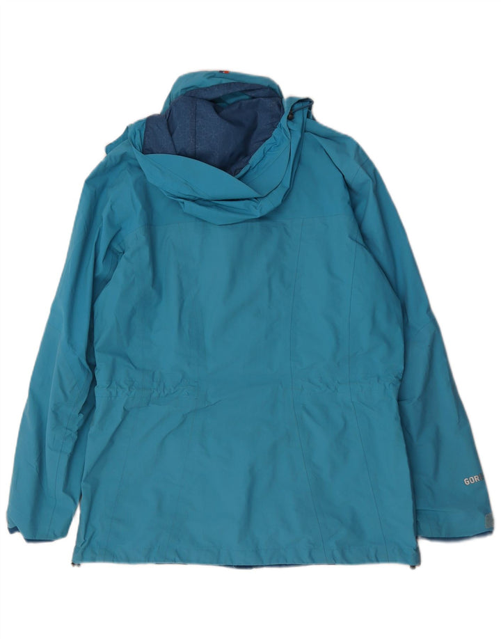 Berghaus Dame Hætte Oversized Regnjakke UK 10 Lille Blå Nylon