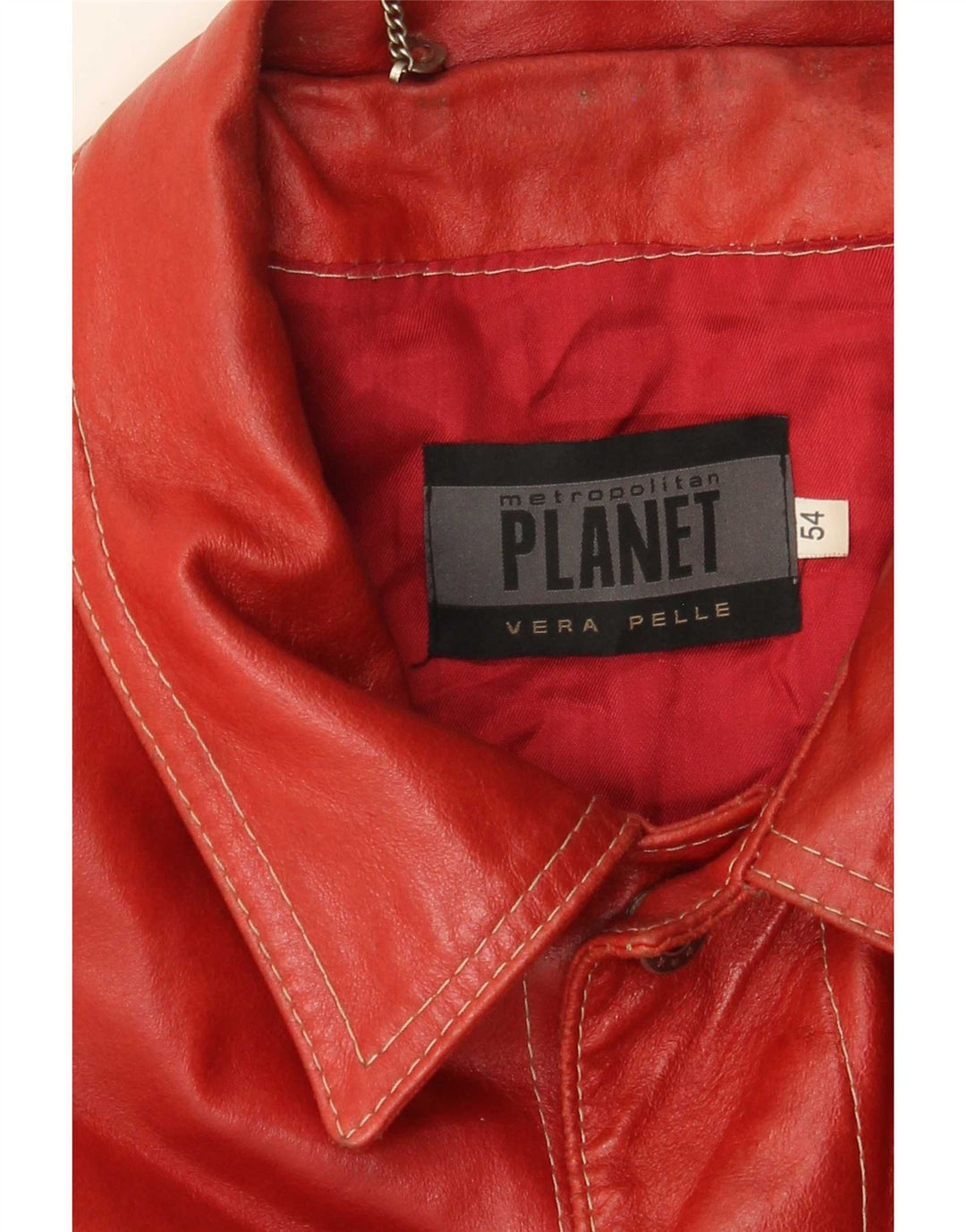 Planet Herre Læderjakke IT 54 2XL Rød