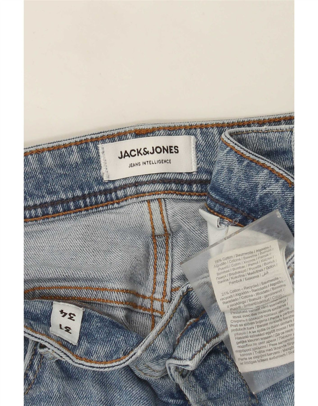 Jack & Jones Straight Jeans til mænd W31 L34 Blå bomuld