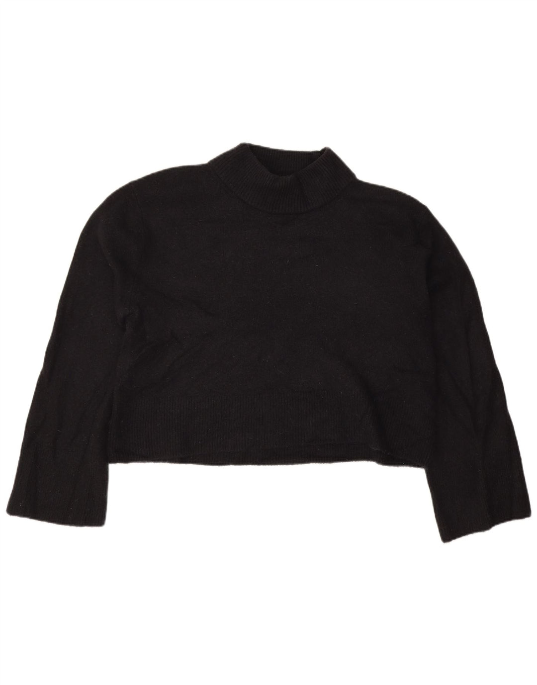 J. CREW Dame Oversized Crop Turtle Neck sweater UK 10 Small Black
