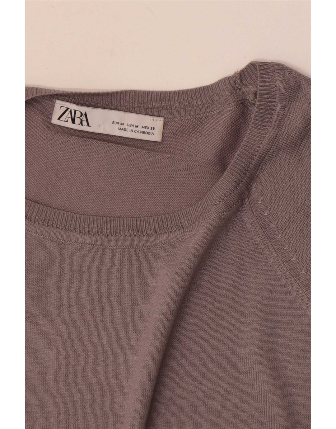 Zara Dame Boat Neck Jumper Sweater UK 14 Medium Grey